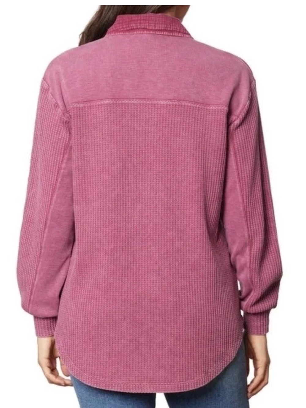 NWT Briggs New York Corduroy Button-Front Shirt Jacket in Mauve Pink Size XL - Picture 5 of 16